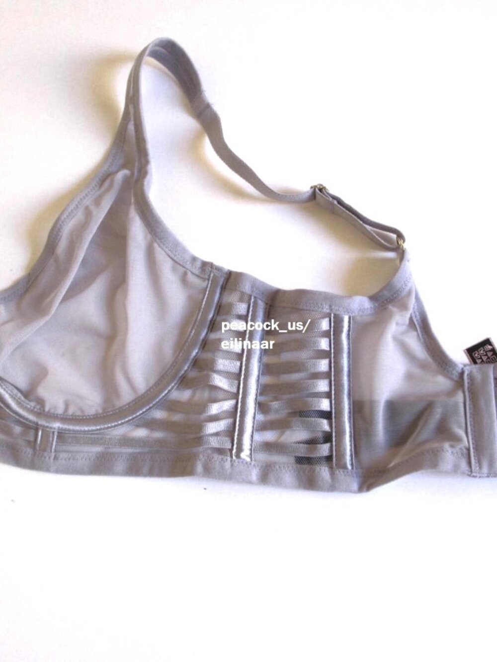 32D VICTORIA'S SECRET Luxe Lingerie Unlined Sheer Cage Bra Light gray $59 - Picture 6 of 7